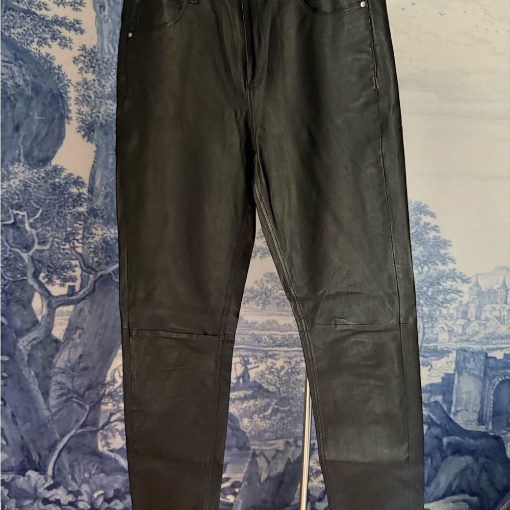 DKNY Genuine Leather Skinny Jeans